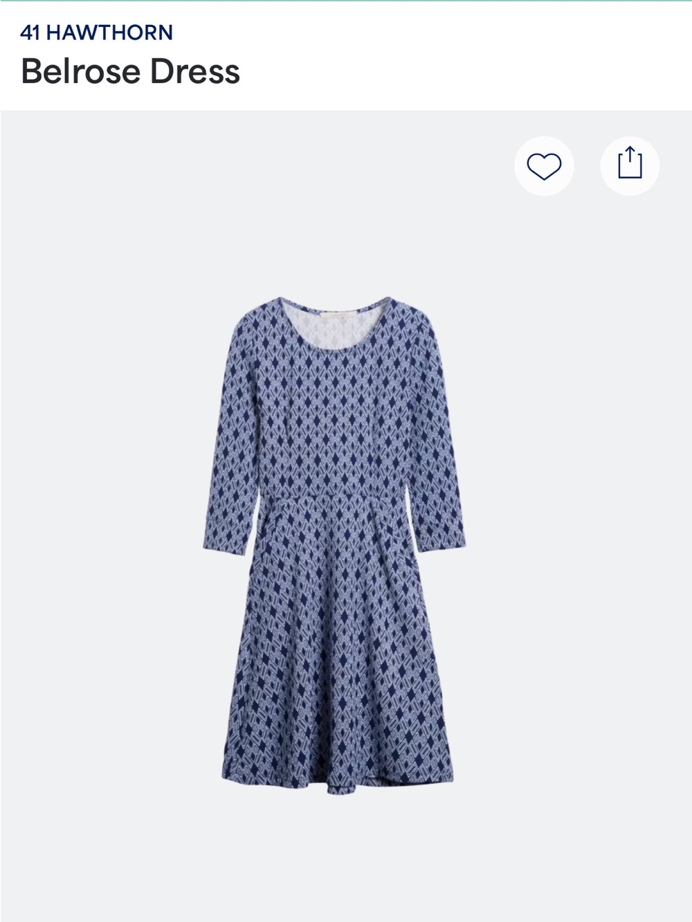 41 Hawthorn Blue Abstract Scoop-Neck Fit & Flare Dress